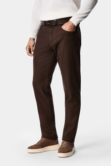 Koyu Kahve Regular Fit Standart Kesim Lyocell Karışımlı 5 Cep Chino / Kanvas Pantolon