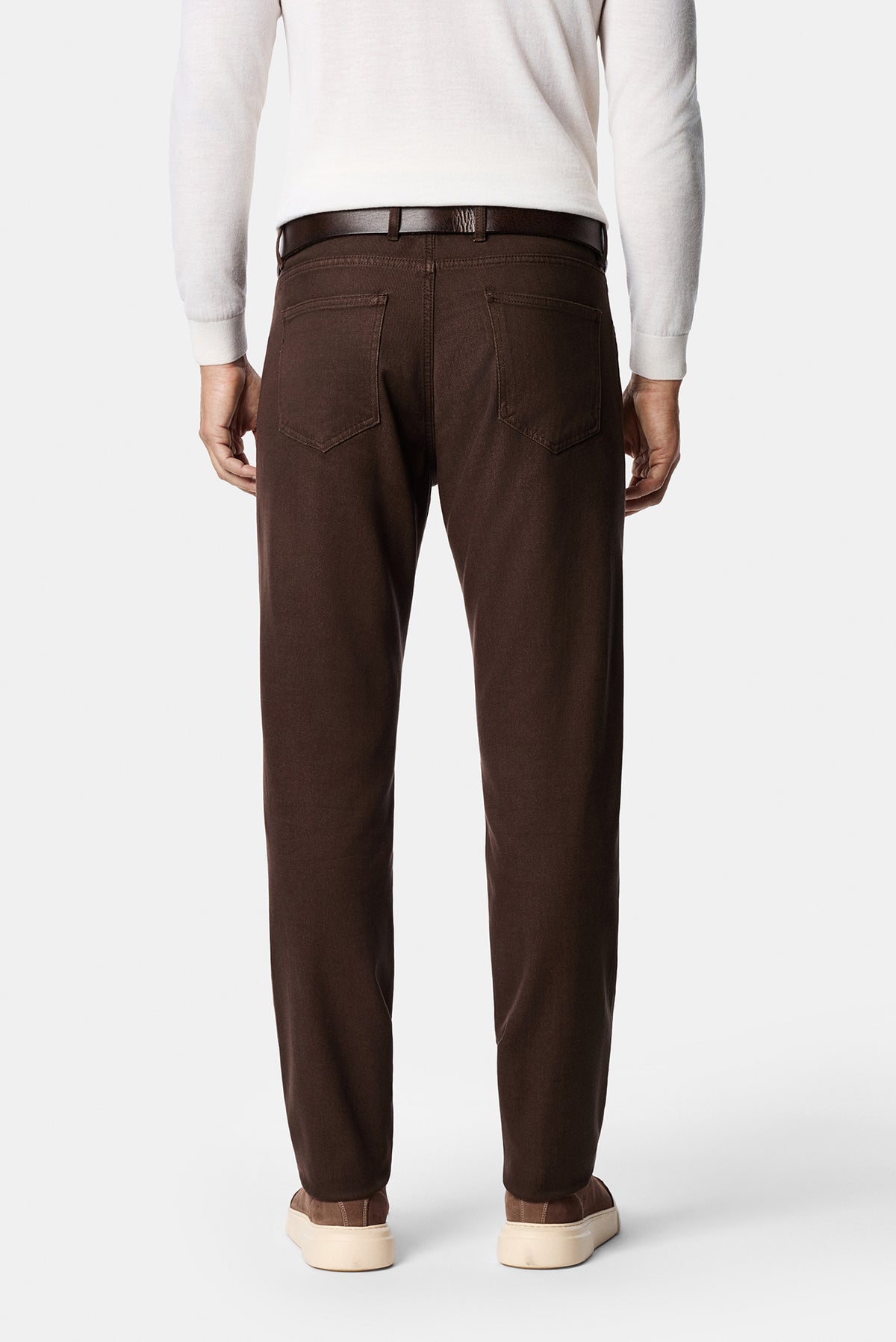 Koyu Kahve Regular Fit Standart Kesim Lyocell Karışımlı 5 Cep Chino / Kanvas Pantolon