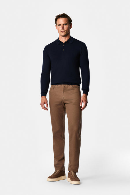 Koyu Bej Regular Fit Lyocell Karışımlı 5 Cep Casual Pantolon