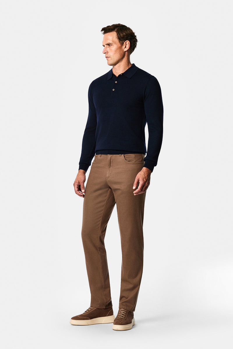 Koyu Bej Regular Fit Lyocell Karışımlı 5 Cep Casual Pantolon
