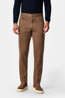 Koyu Bej Regular Fit Lyocell Karışımlı 5 Cep Casual Pantolon