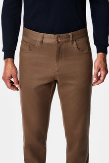 Koyu Bej Regular Fit Lyocell Karışımlı 5 Cep Casual Pantolon