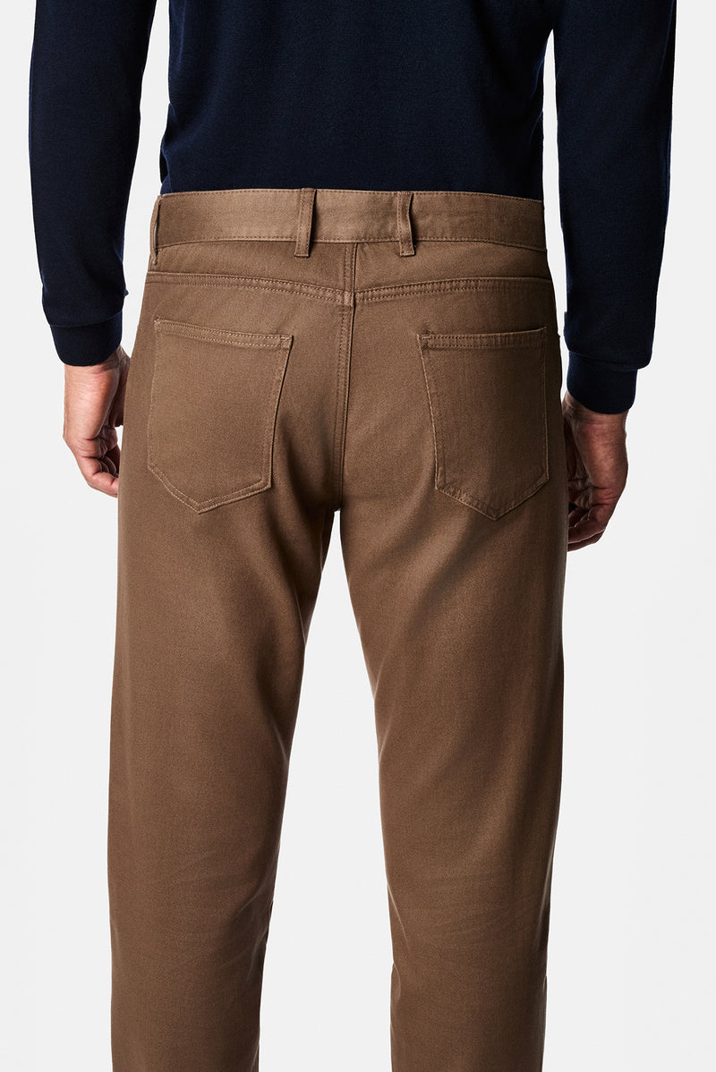 Koyu Bej Regular Fit Lyocell Karışımlı 5 Cep Casual Pantolon