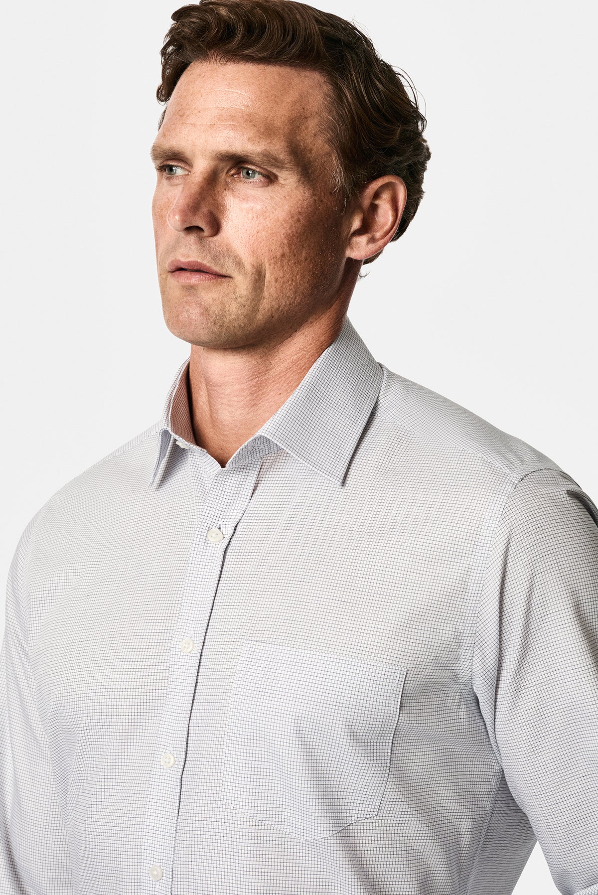 Koyu Lacivert Uzun Kol Regular Fit Klasik Yaka Nakışlı Cepli Ekose %100 Pamuk Gömlek