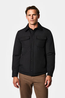 Siyah Regular Fit Gömlek Yaka Çıtçıtlı Mont