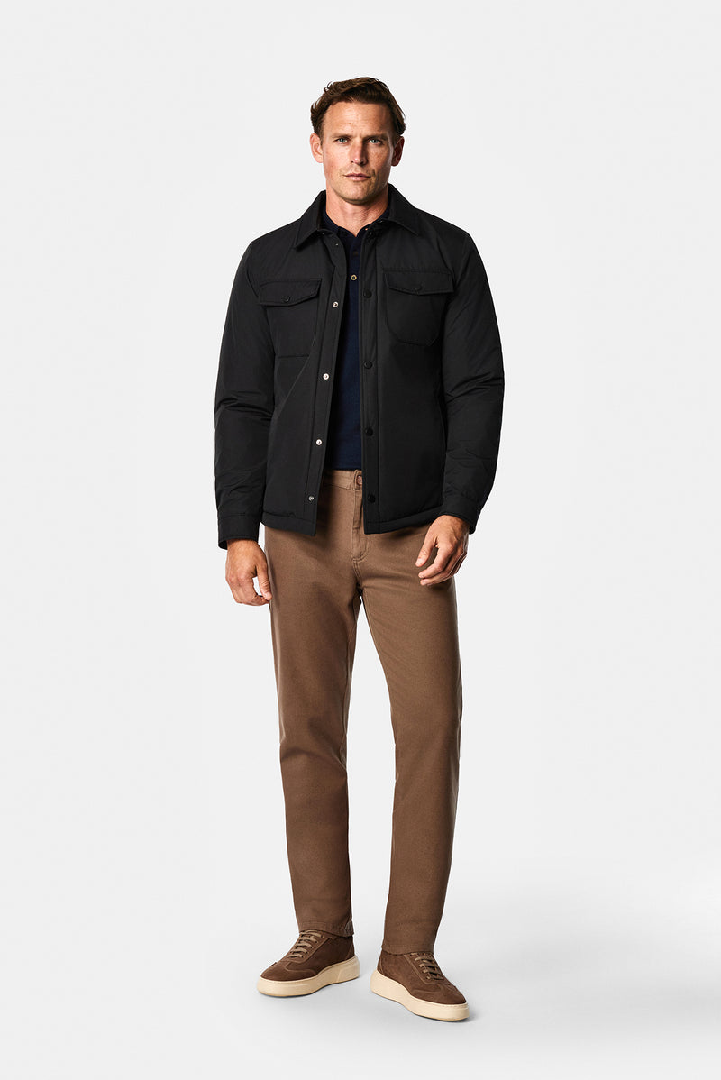 Siyah Regular Fit Gömlek Yaka Çıtçıtlı Mont