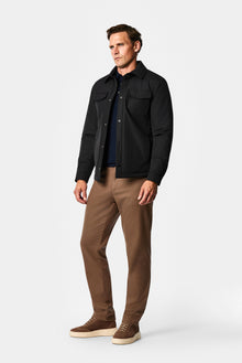 Siyah Regular Fit Gömlek Yaka Çıtçıtlı Mont