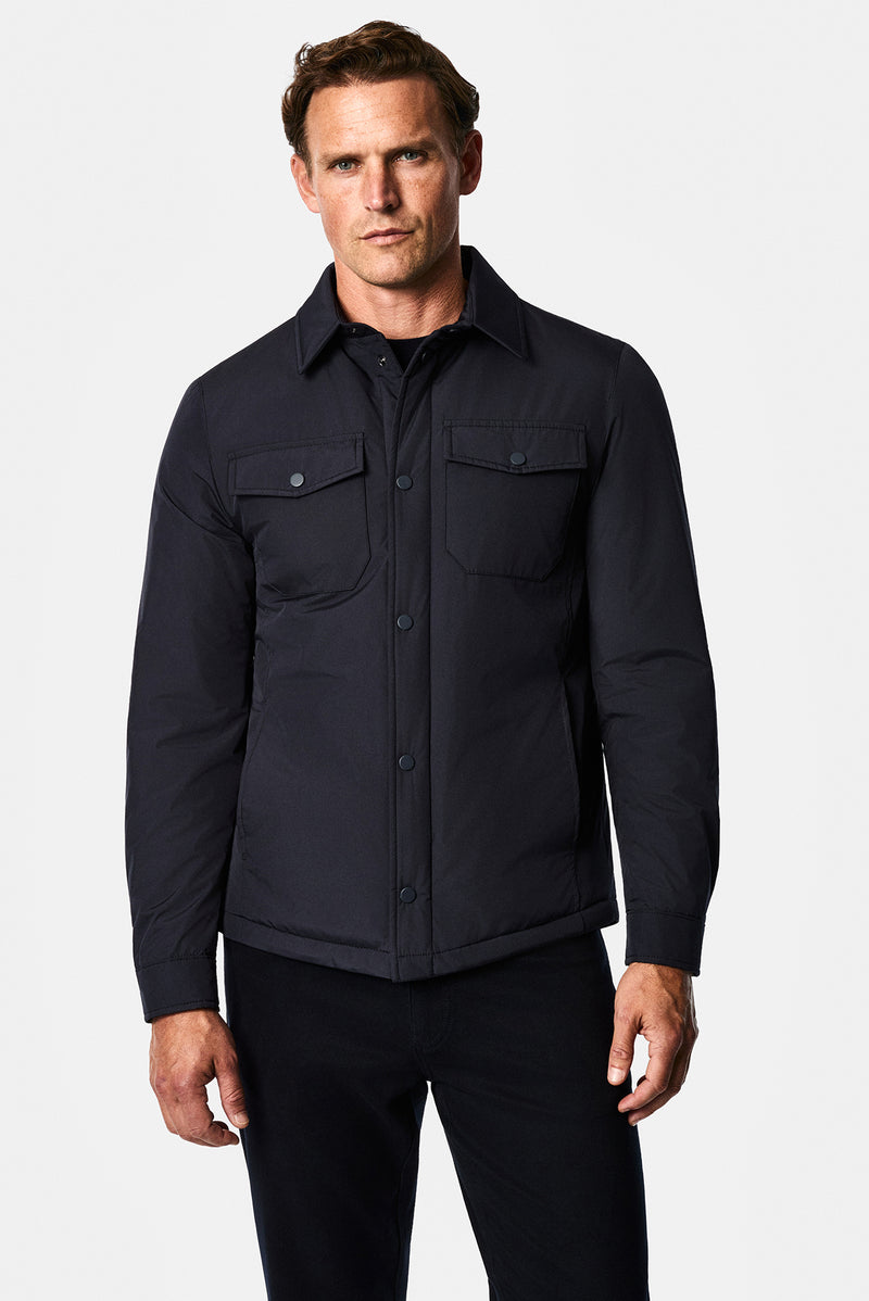 Koyu Lacivert Regular Fit Gömlek Yaka Çıtçıtlı Mont