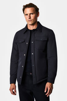 Koyu Lacivert Regular Fit Gömlek Yaka Çıtçıtlı Mont