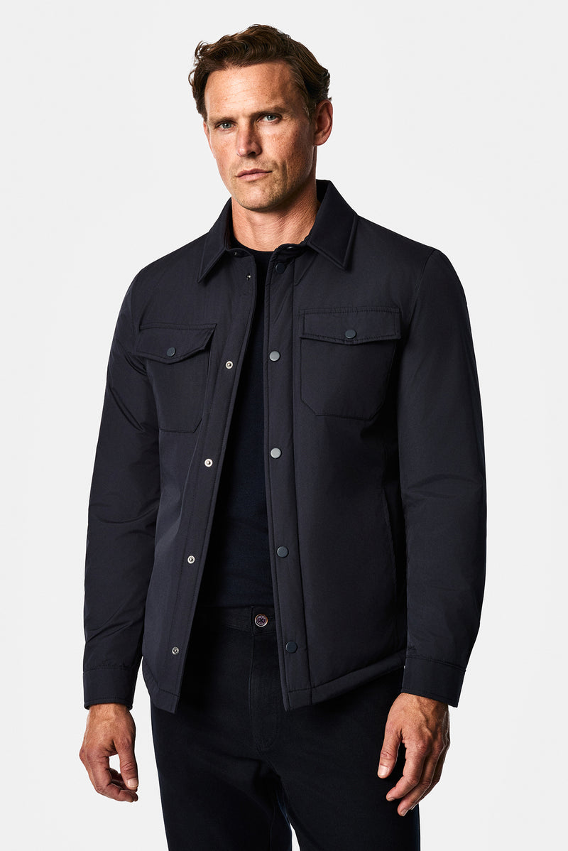 Koyu Lacivert Regular Fit Gömlek Yaka Çıtçıtlı Mont