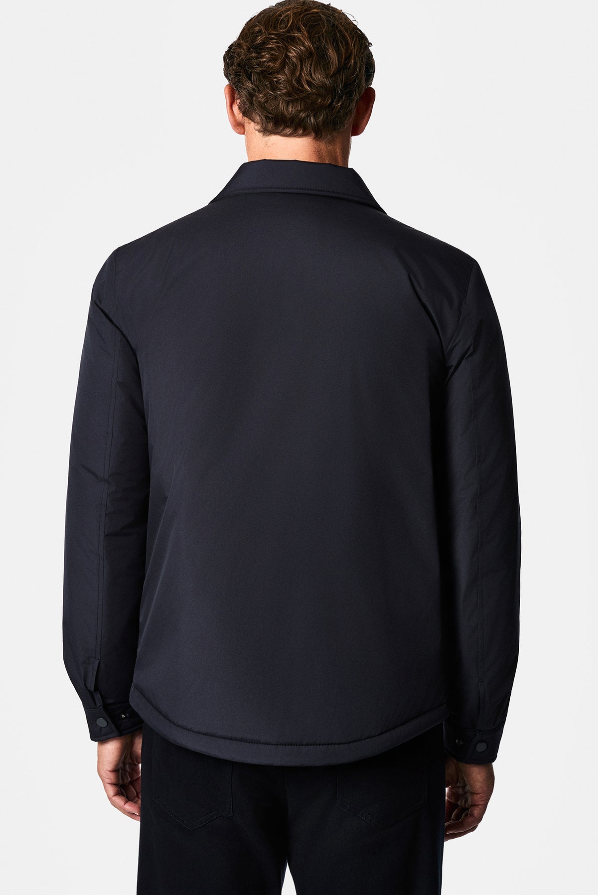 Koyu Lacivert Regular Fit Gömlek Yaka Çıtçıtlı Mont