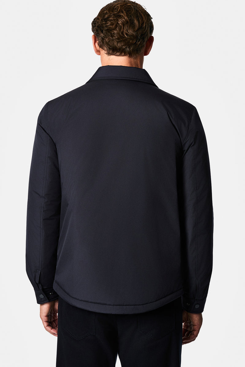 Koyu Lacivert Regular Fit Gömlek Yaka Çıtçıtlı Mont