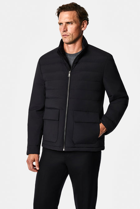 Siyah Regular Fit Dik Yaka Mont