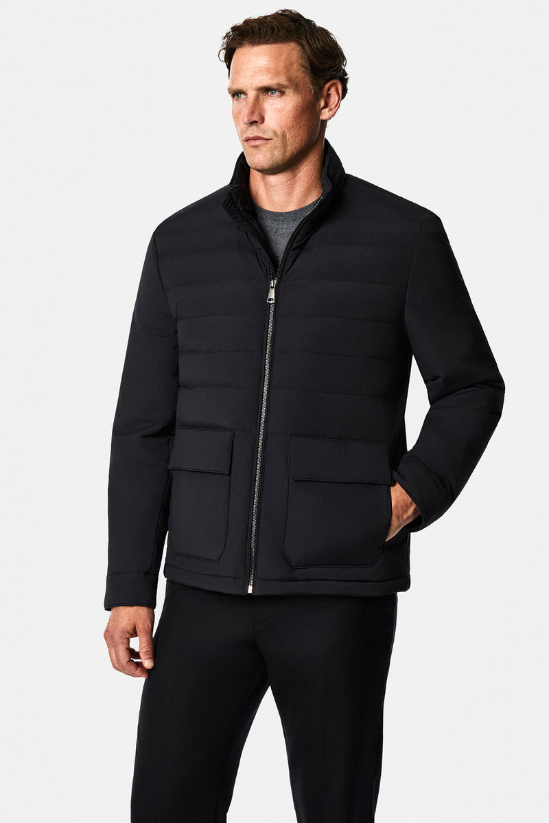 Siyah Regular Fit Dik Yaka Mont