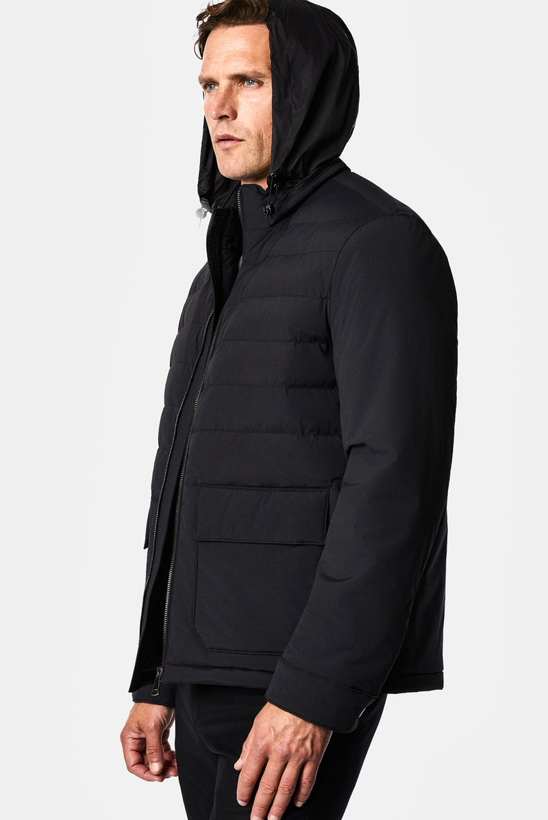 Siyah Regular Fit Dik Yaka Mont