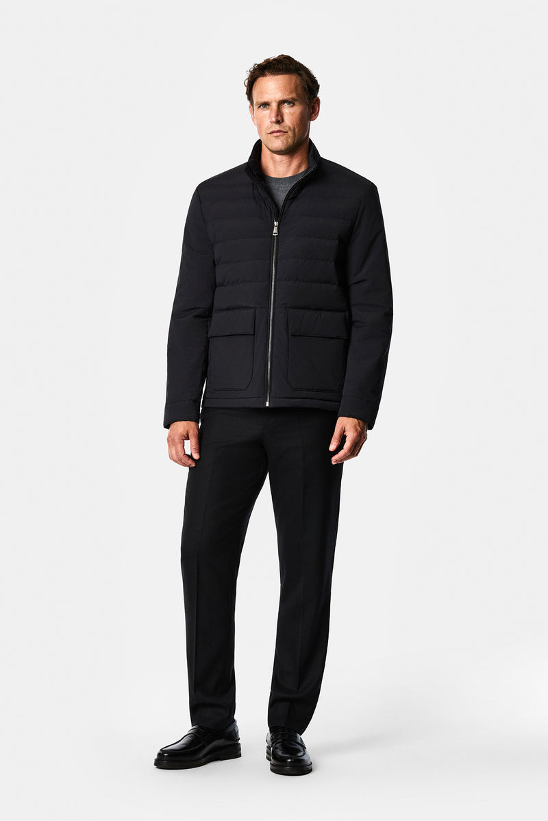 Siyah Regular Fit Dik Yaka Mont