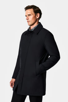 Koyu Lacivert Regular Fit Gömlek Yaka Düz Casual Kaban
