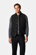 Siyah Regular Fit Dik Yaka Polyester Kapitone Spor Yelek