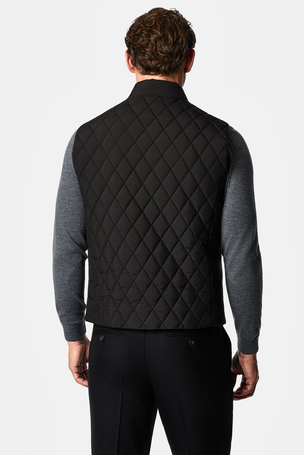 Siyah Regular Fit Dik Yaka Polyester Kapitone Spor Yelek