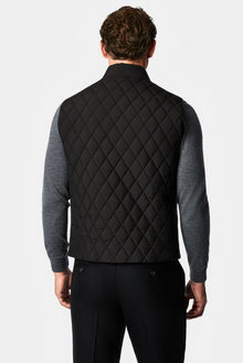 Siyah Regular Fit Dik Yaka Polyester Kapitone Spor Yelek