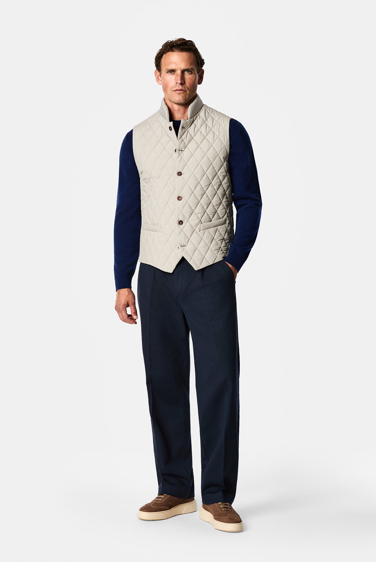 Taş Regular Fit Dik Yaka Polyester Kapitone Spor Yelek