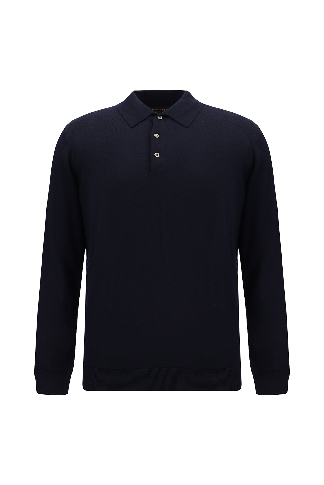 Koyu Lacivert Polo Yaka Regular Fit Yün Triko Kazak