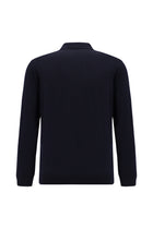 Koyu Lacivert Polo Yaka Regular Fit Dü?meli Nak??l? Yün Triko Kazak-Abdullah Ki??l?