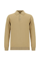 Orta Bej Polo Yaka Regular Fit Yün Triko Kazak