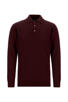 Koyu Bordo Polo Yaka Regular Fit Yün Triko Kazak
