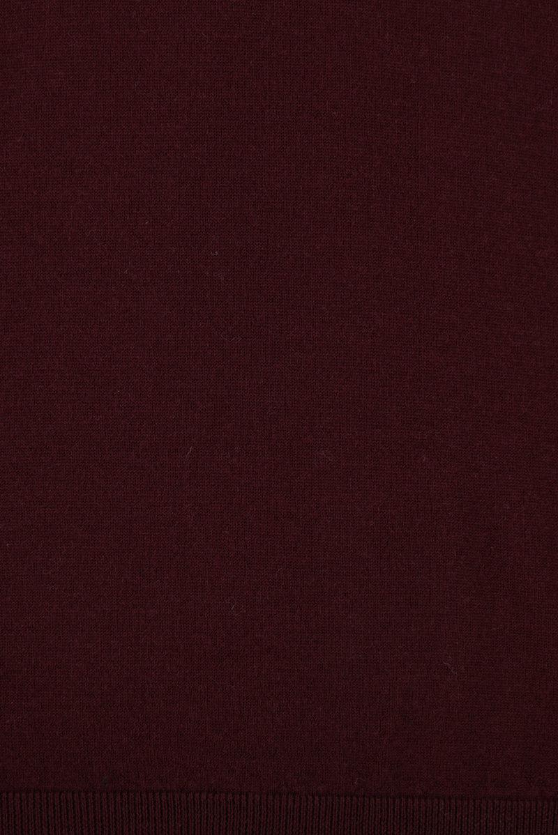 Koyu Bordo Polo Yaka Regular Fit Yün Triko Kazak