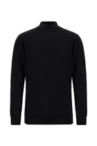 Siyah Yarım Balıkçı Yaka Regular Fit Yün Triko Kazak