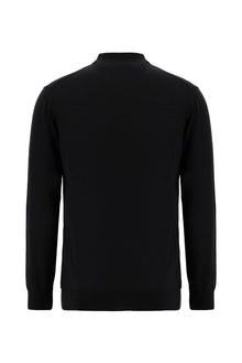 Siyah Yarım Balıkçı Yaka Regular Fit Yün Triko Kazak