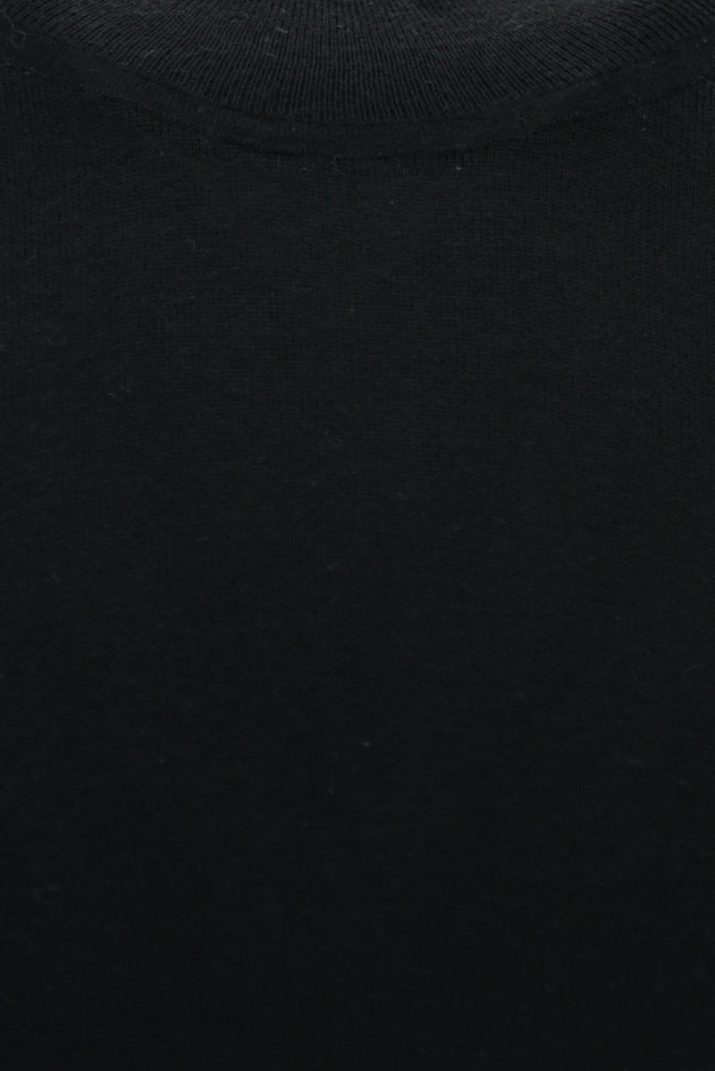 Siyah Yarım Balıkçı Yaka Regular Fit Yün Triko Kazak