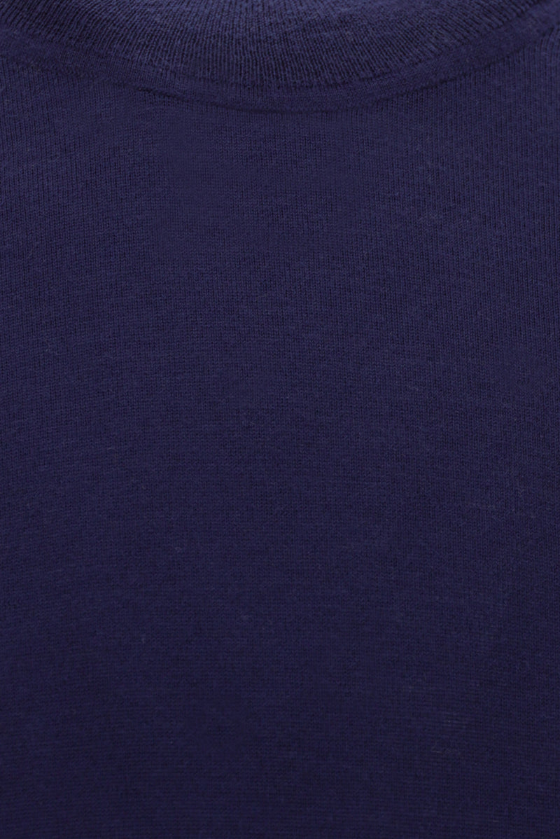 Açık Lacivert Yarım Balıkçı Yaka Regular Fit Yün Triko Kazak