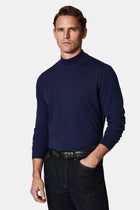 Açık Lacivert Yarım Balıkçı Yaka Regular Fit Yün Triko Kazak