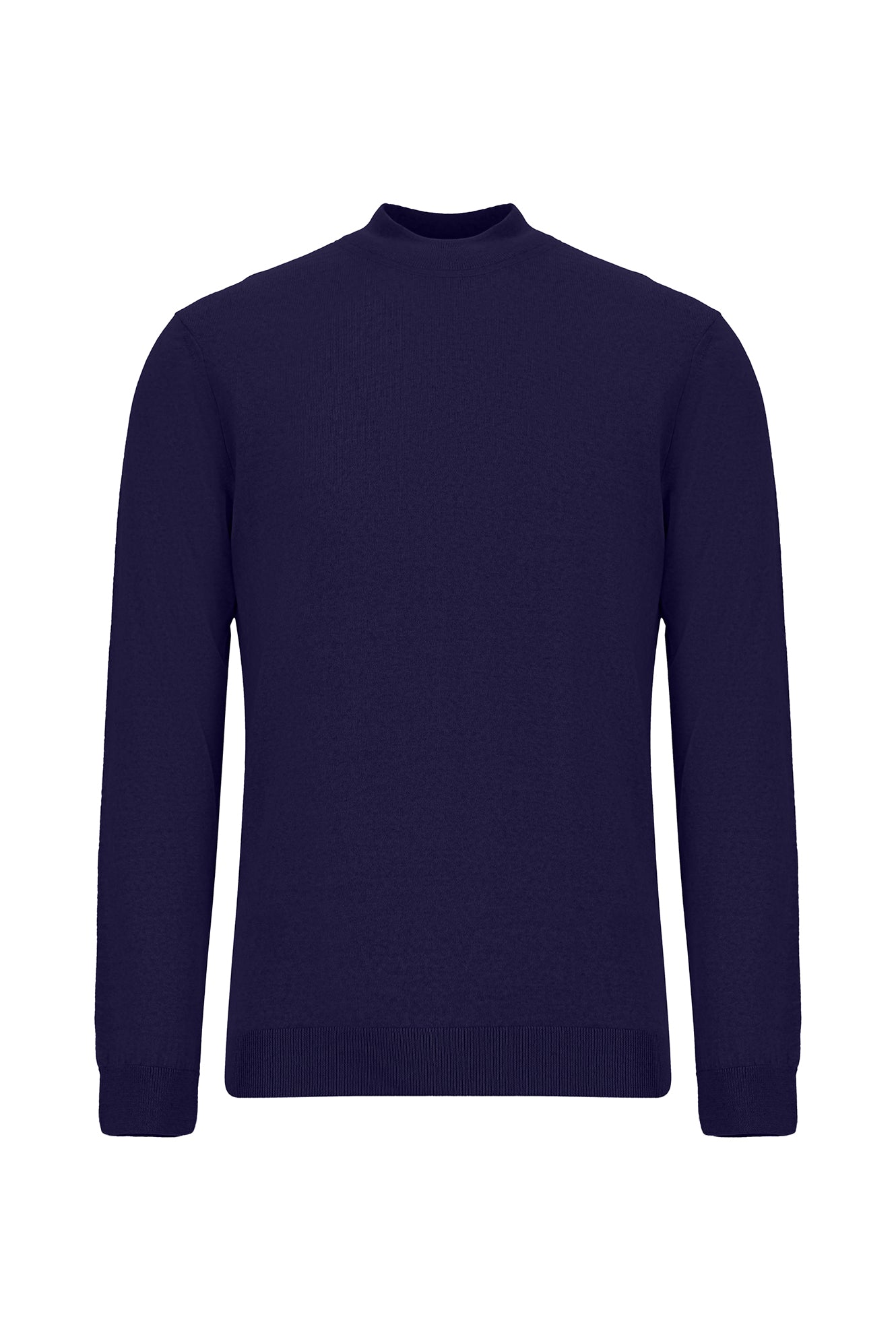 Açık Lacivert Yarım Balıkçı Yaka Regular Fit Yün Triko Kazak