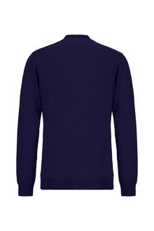 Açık Lacivert Yarım Balıkçı Yaka Regular Fit Yün Triko Kazak