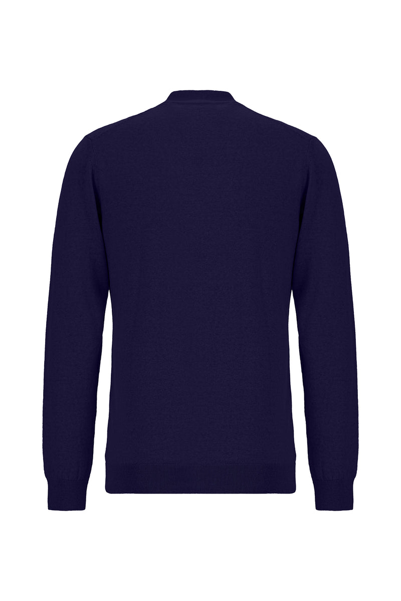 Açık Lacivert Yarım Balıkçı Yaka Regular Fit Yün Triko Kazak