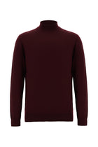 Koyu Bordo Yar?m Bal?kç? Yaka Regular Fit Yün Triko Kazak-Abdullah Ki??l?