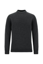 Koyu Antrasit Melanj Yarım Balıkçı Yaka Regular Fit Yün Triko Kazak