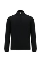 Siyah Yarım Balıkçı Yaka Regular Fit Fermuarlı Pamuklu Kaşmirli Triko Kazak