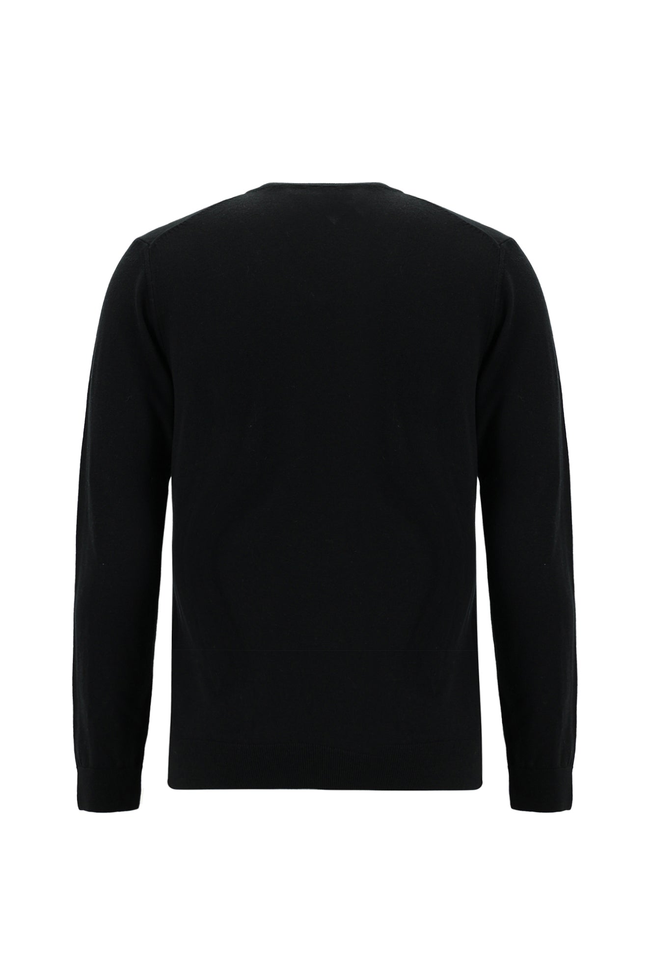 Siyah V Yaka Regular Fit Yün Triko Kazak