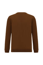 Camel V Yaka Regular Fit Nakışlı Yün Triko Kazak