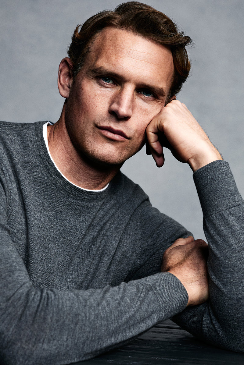 Orta Gri Melanj Bisiklet Yaka Regular Fit Yün Triko Kazak-Abdullah Ki??l?