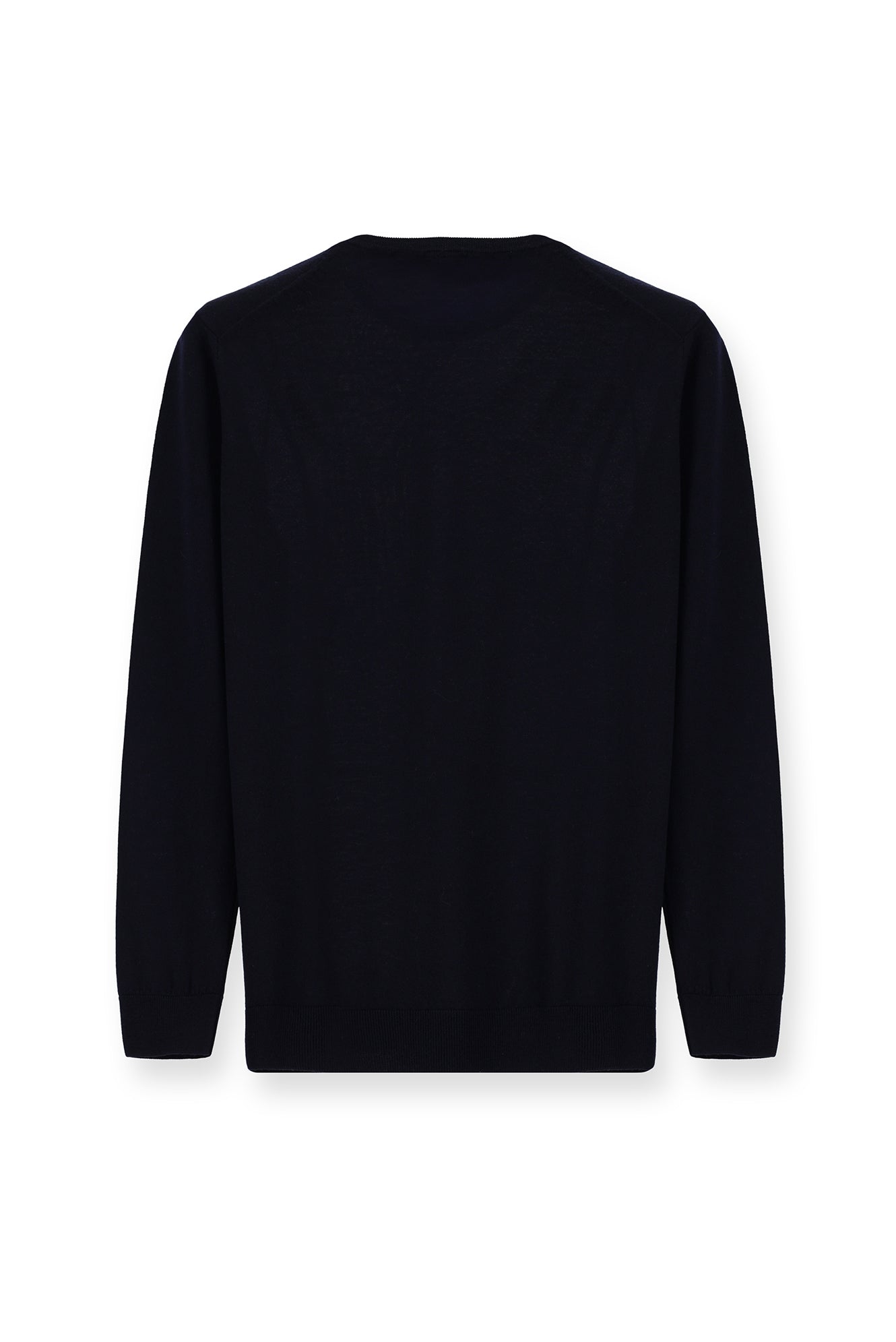 Koyu Lacivert Bisiklet Yaka Regular Fit Yün Triko Kazak