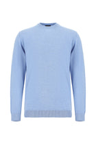 Açık Mavi Bisiklet Yaka Regular Fit Yün Triko Kazak