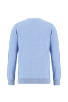 Açık Mavi Bisiklet Yaka Regular Fit Yün Triko Kazak