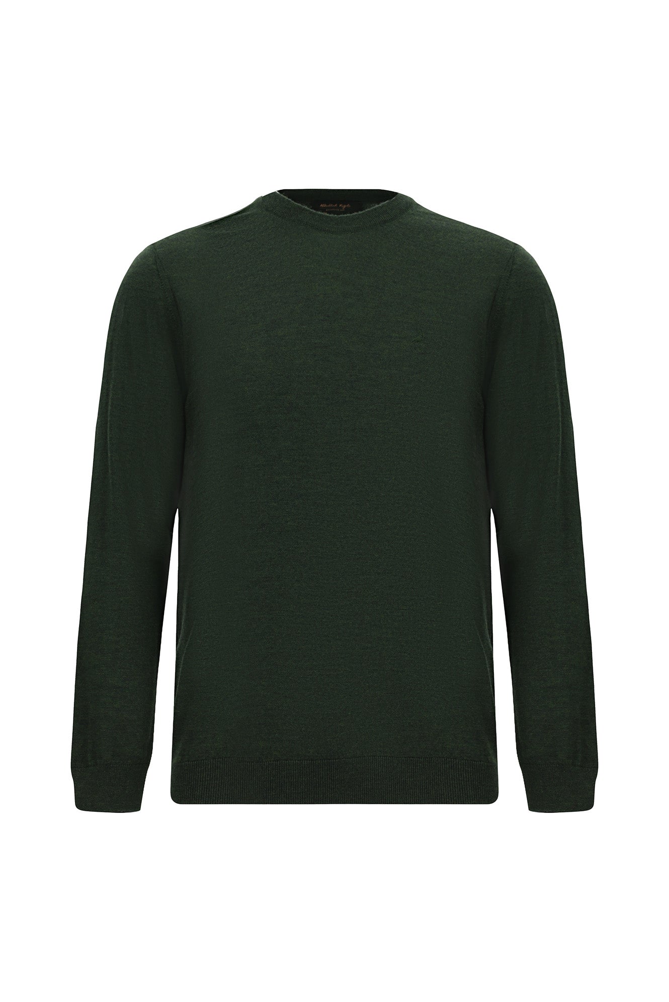 Orta Haki Bisiklet Yaka Regular Fit Yün Triko Kazak