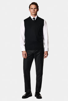 Siyah V Yaka Yün Triko Süveter-Abdullah Ki??l?