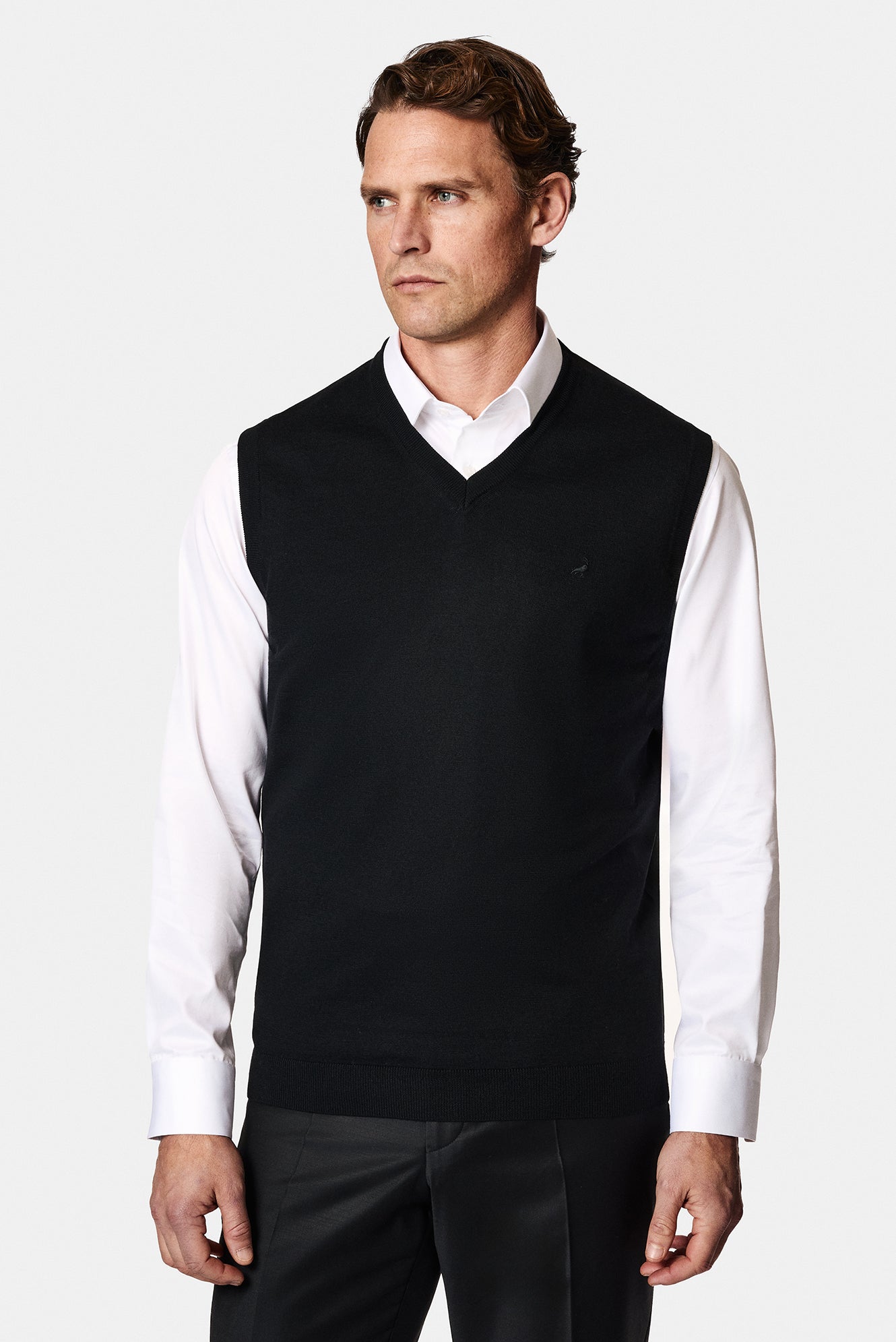 Siyah V Yaka Yün Triko Süveter-Abdullah Ki??l?